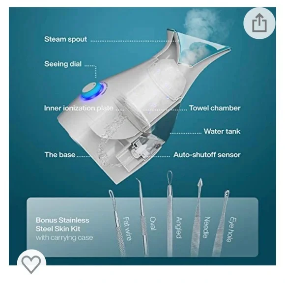 NanoSteamer - 3-in-1 Nano Ionic Facial Steamer by PureDailyCare. New, never used - Picture 3 of 6